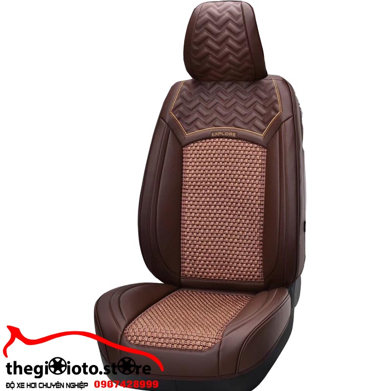 Áo ghế xe ô tô màu nâu 