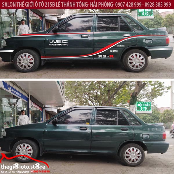 Trước và sau khi dán tem xe tại Salon Thế giới Ô tô