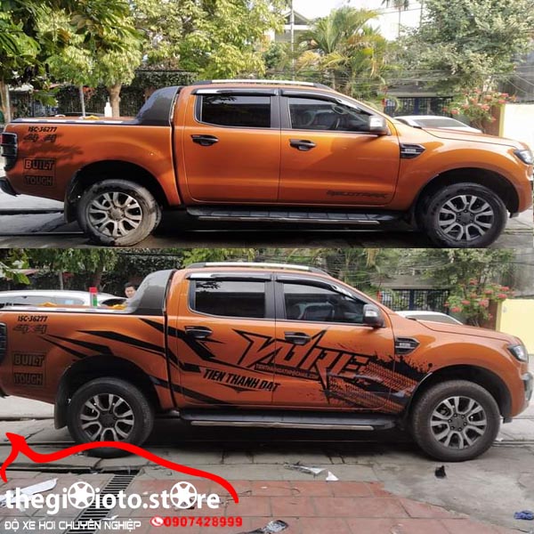 Dán decal xe Ford bán tải