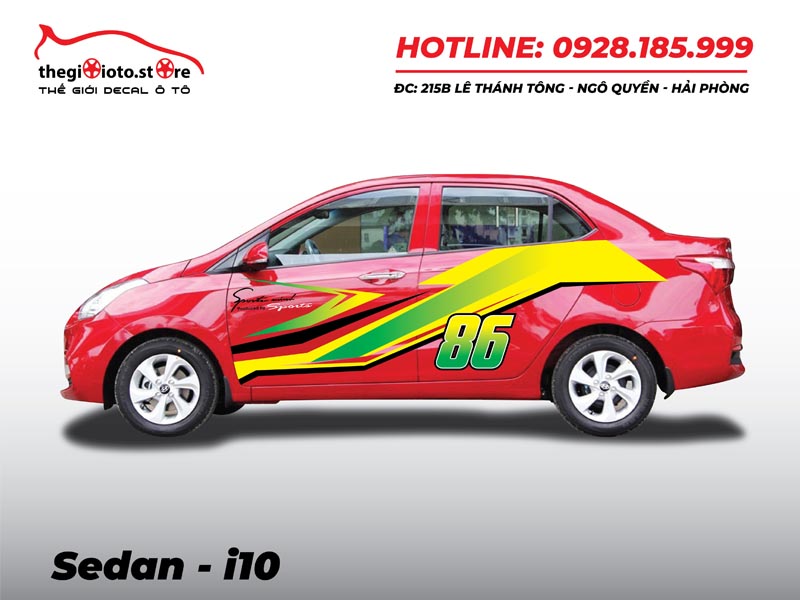 Dán decal trang trí xe i10