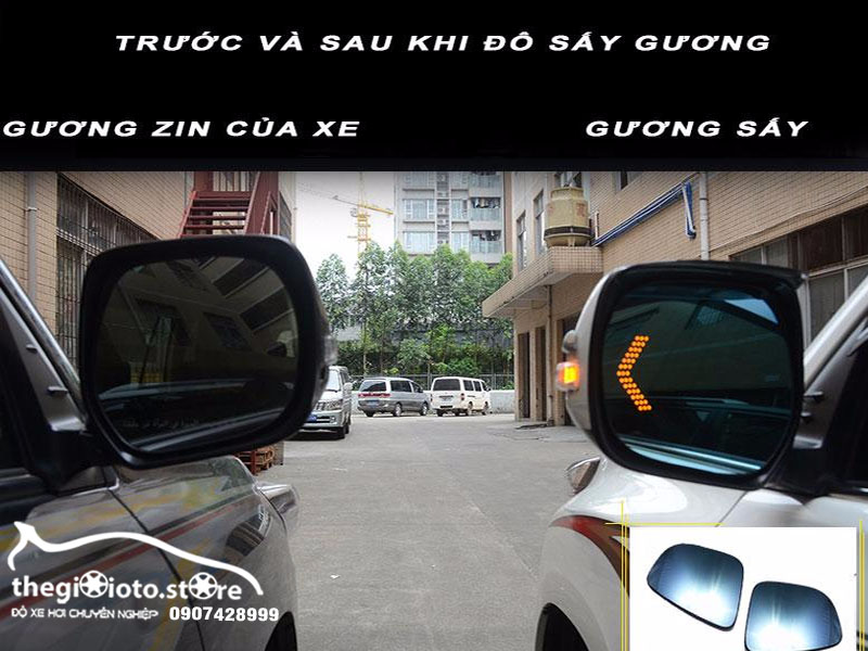 trước và sau khi thay gương sấy điện chiếu hậu