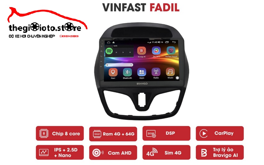 Màn hình xe Vinfast fadil