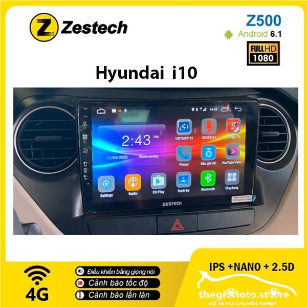 Thay màn hình Android Z500 cho xe i10