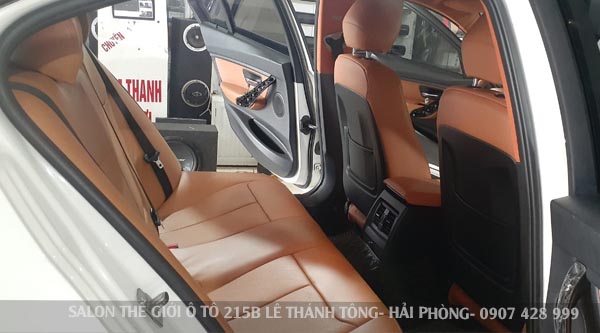 May ghế da màu nâu cho xe BMW