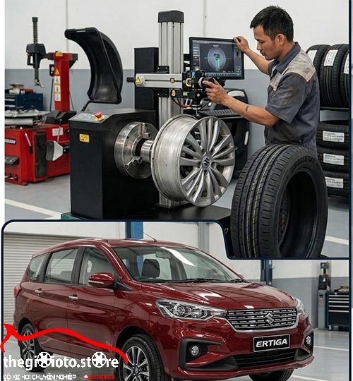Thay giàn lốp cho xe ertiga