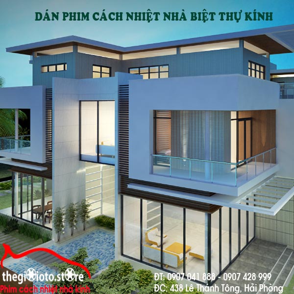Dán phim cách nhiệt nhà biệt thự kính Hải Phòng