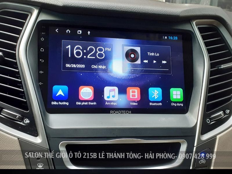 Thay màn hình Android cho xe Santafe
