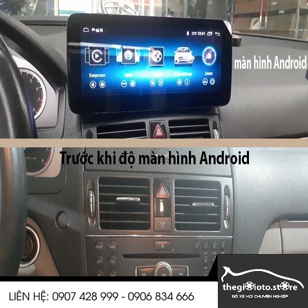 Lắp màn hình Android cho xe Mercedes 200