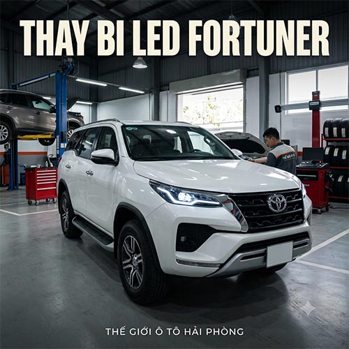 Thay bi LED cho Toyota Fortuner