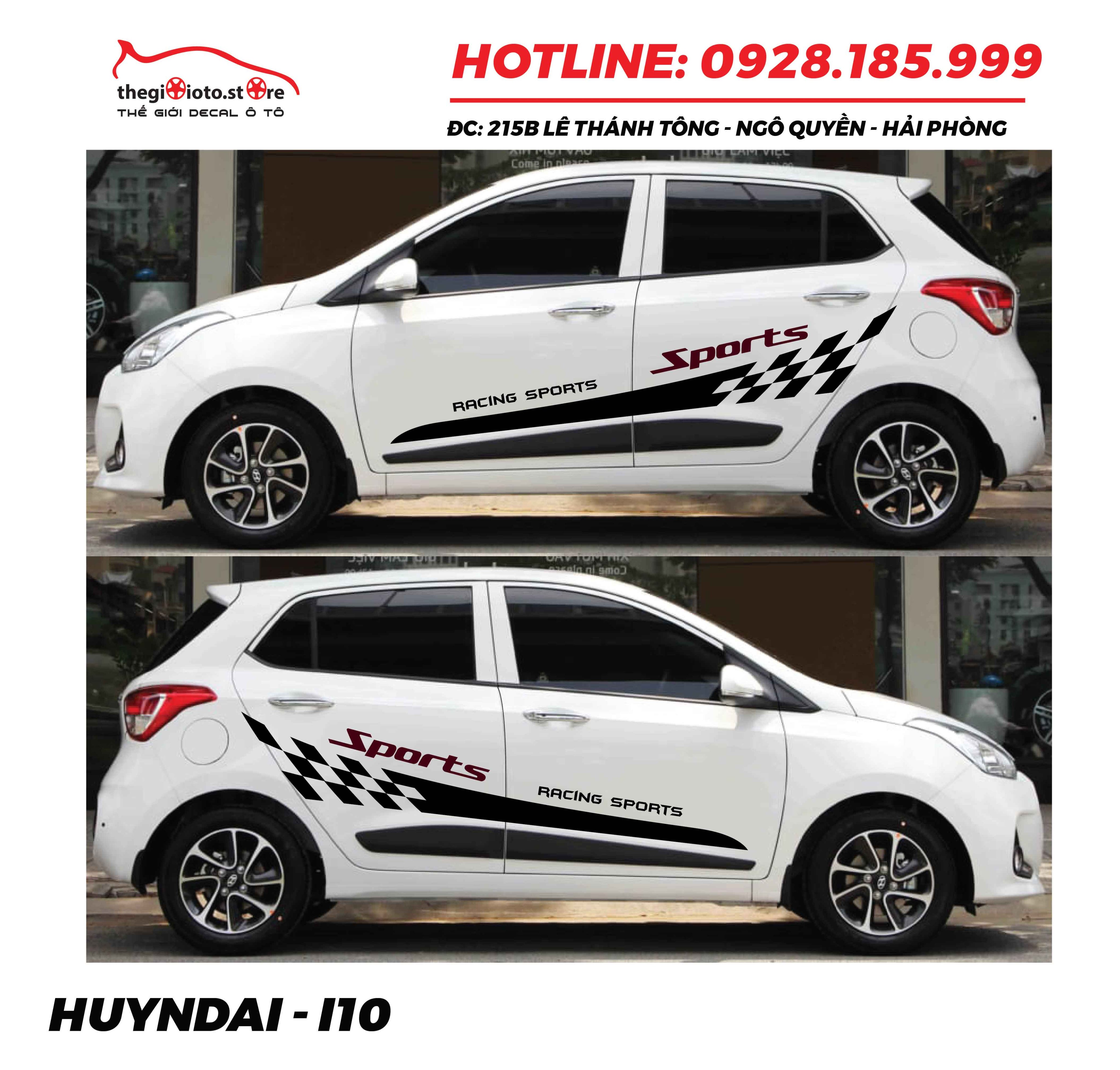 Dán Đề can trang trí xe Huyndai I10