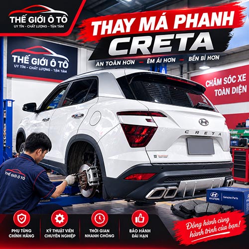 Thay má phanh cho xe Creta
