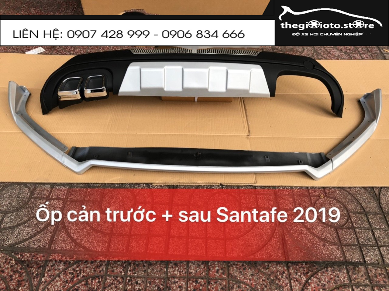 Ốp Cản Trước Sau xe Huyndai Santafe 2019