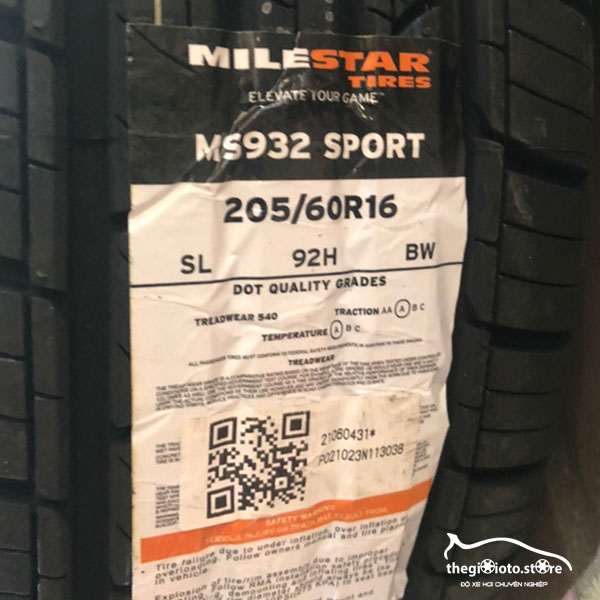 Lốp milestar 205/60R16 thay xe Mazda 3 tại Hải Phòng