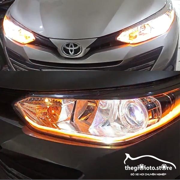 Độ đền bi pha cod và led mí cho xe Vios