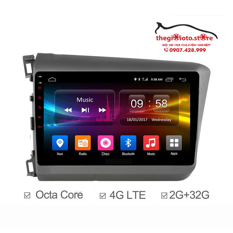 Màn hình Android  cho xe Civic 2016