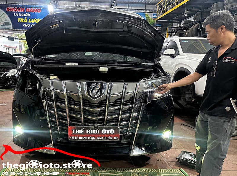 Độ bi gầm aozoom cho xe Alphard