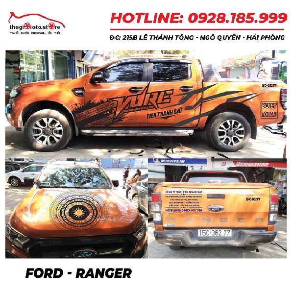 Decal trang trí thân xe Ford Ranger