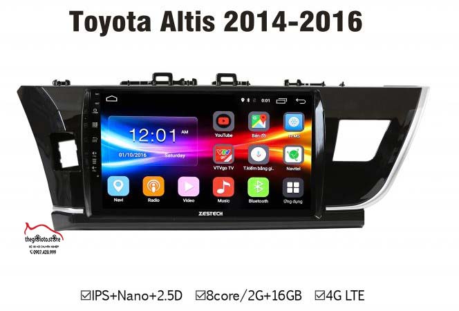 Màn hình Android cho xe Toyota Altis 2014 - 2017