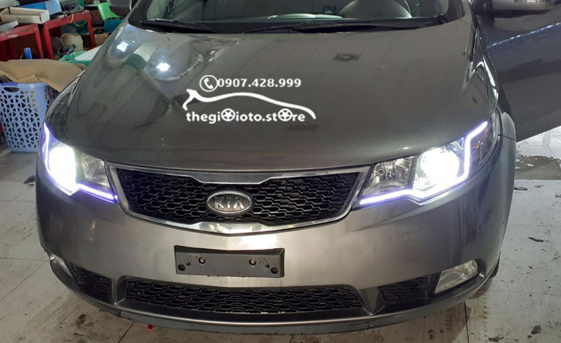 Độ mí led và bi gầm xe KIA